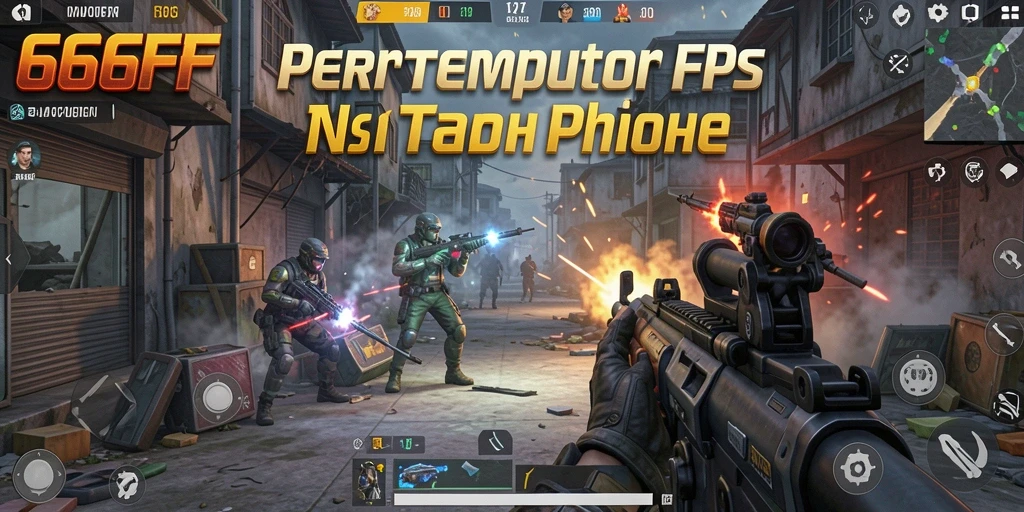 Screenshot utama 666FF memperlihatkan aksi tembak-menembak yang seru.