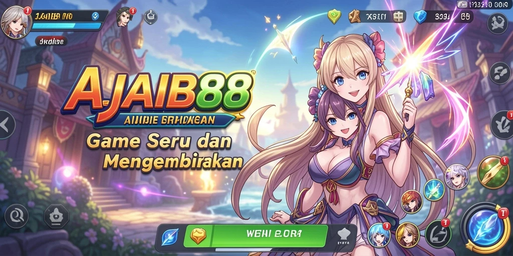 Tampilan gameplay seru dalam AJAIB88 dengan karakter anime favorit.