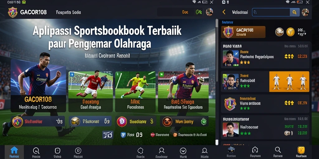 Tampilan gameplay GACOR108 dengan taruhan olahraga yang nyata.