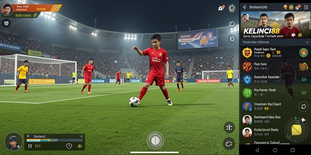 Tangkapan layar dari gameplay menarik KELINCI88 yang menghadirkan aksi sepak bola.