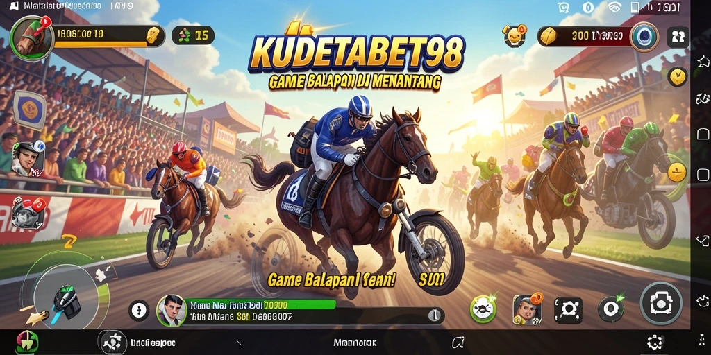 Tampilan mendebarkan dari gameplay balapan KUDETABET98.