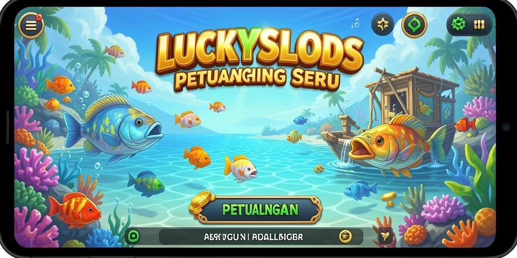 Tampilan gameplay LUCKYSLOTS dengan elemen memancing yang menarik.