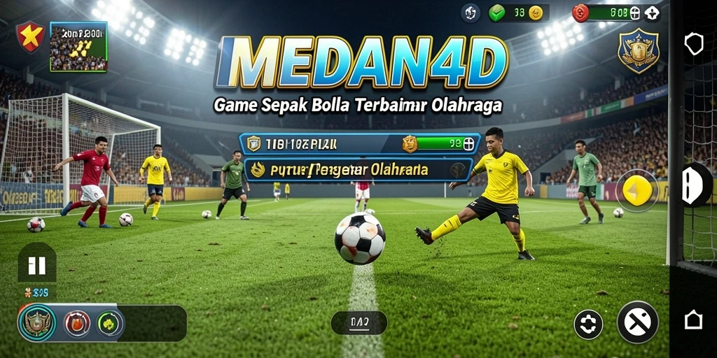 Tampilan gameplay <strong>MEDAN4D</strong> yang intens dengan aksi pertandingan sepak bola.