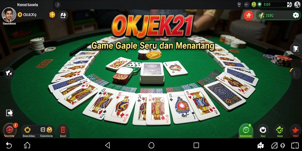 Tampilan gameplay Gaple yang seru dan menarik di OKJEK21.