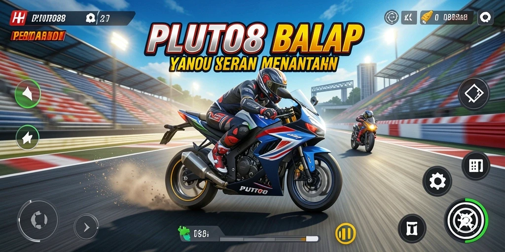 Screenshot dari gameplay balap motor yang intens dan seru.