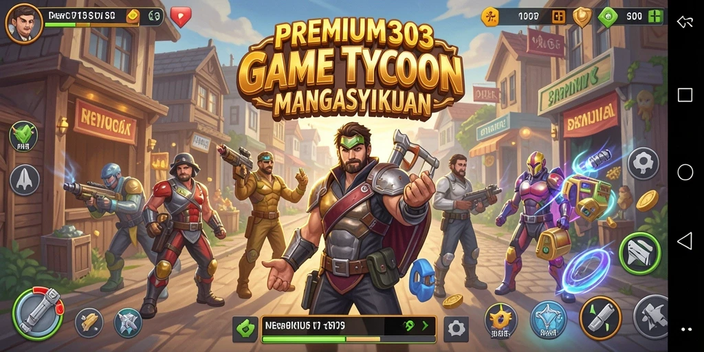 Screenshot utama menunjukkan pengalaman seru dalam membangun bisnis Tycoon.