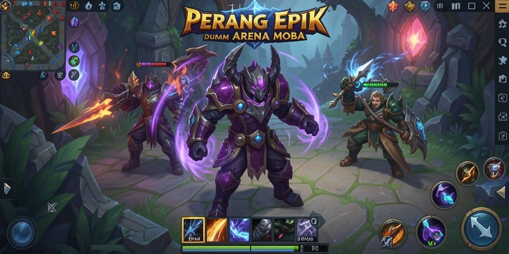 Tangkapan layar gameplay RP66 dengan visual dan aksi MOBA yang mendebarkan.