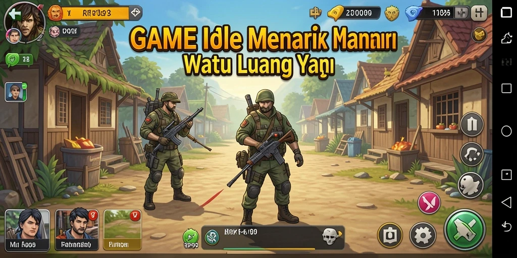 Tampilan gameplay <strong>RP99</strong> yang mengasyikkan menampilkan berbagai karakter dalam aksi Idle.