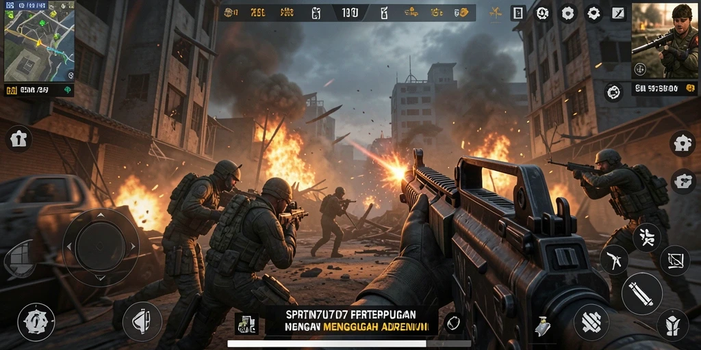 Screenshot SPIN707 menampilkan adrenalin pertempuran FPS yang mendebarkan.