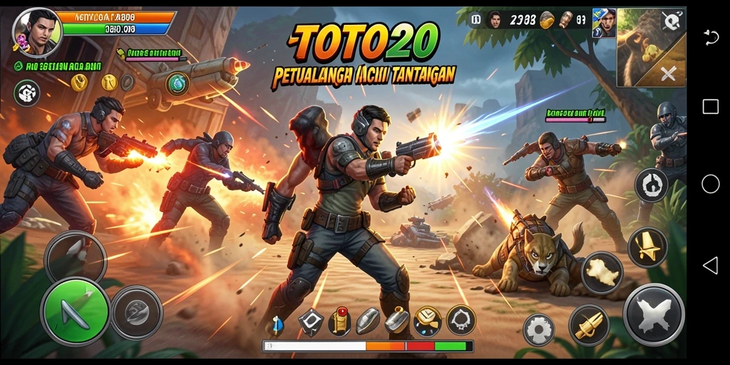 Tangkapan layar gameplay TOTO20 yang menampilkan aksi seru dalam bertarung.