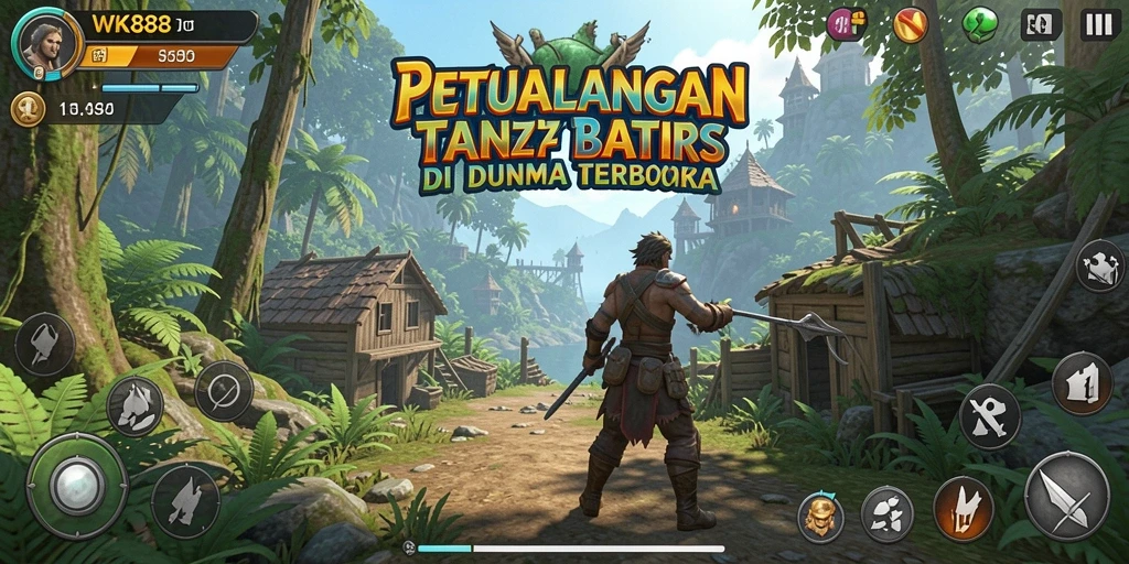 Tampilan gameplay WK888 dengan lingkungan terbuka yang luas dan interaktif.